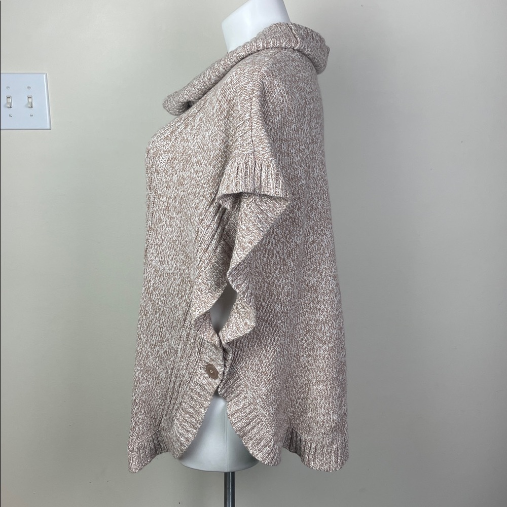 Woman Within Button Side Poncho Tan - Picture 10 of 10